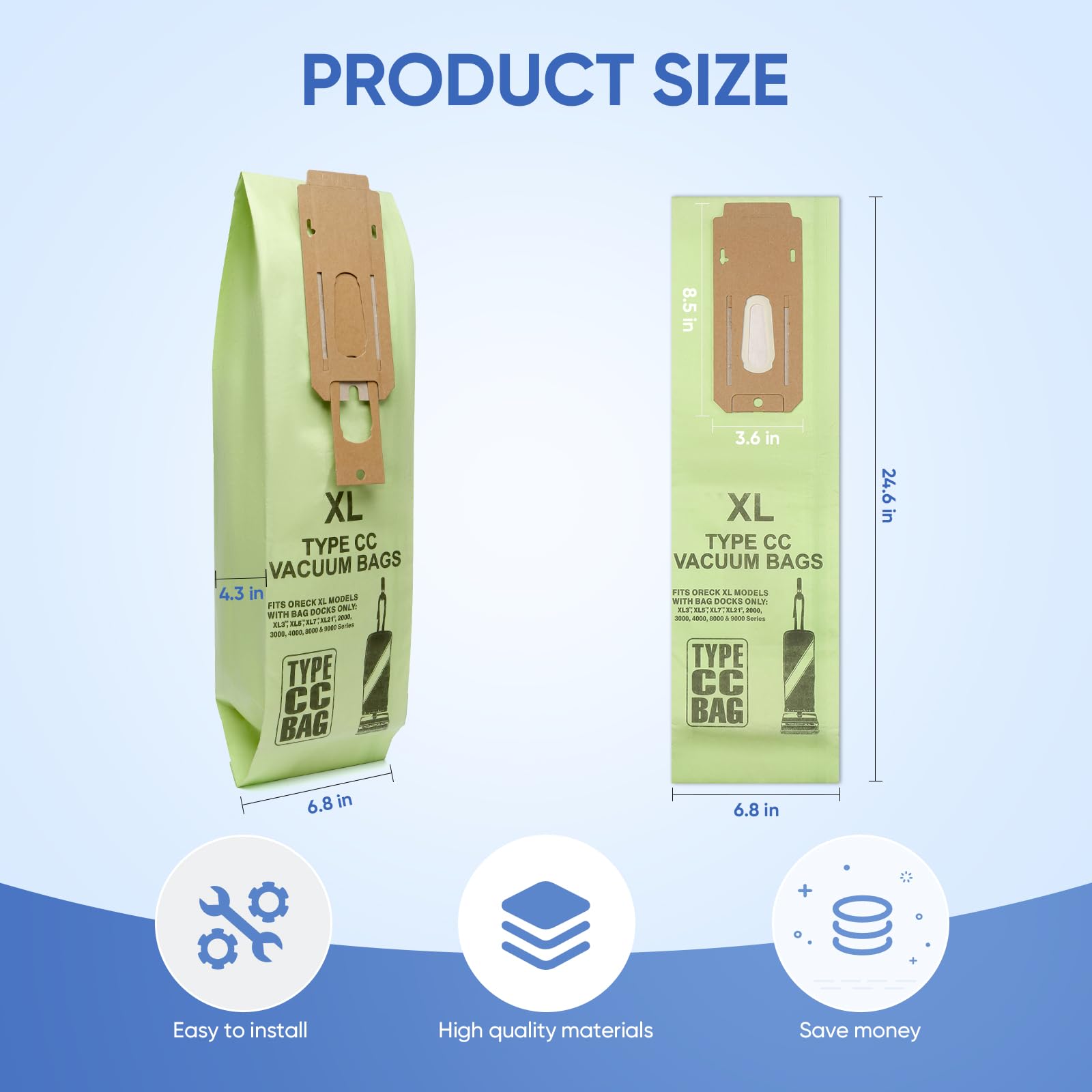Amazon.com - 10 Pack Replacement Type CC Vacuum Bags for Oreck XL